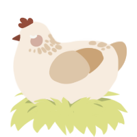 Milk Caramel, a cream and beige chicken with a neck-speckle pattern