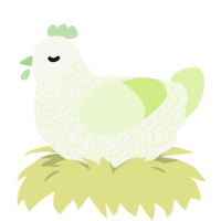 A white and apple chicken with a double-lace pattern