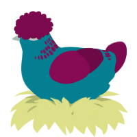A sea and wine chicken with a neck-band pattern