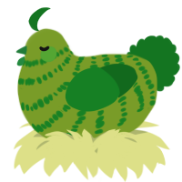A chartreuse and leaf chicken with a bar pattern
