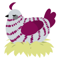 A mist and wine chicken with a bar pattern