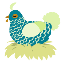 A sea and apple chicken with a lace pattern