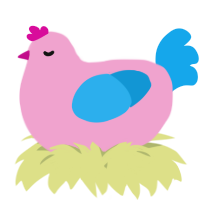 A pink and sky chicken