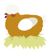 A ochre and white chicken