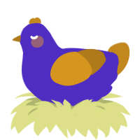 milky way, a indigo and ochre chicken