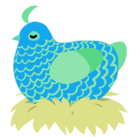 A sky and spring chicken with a lace pattern