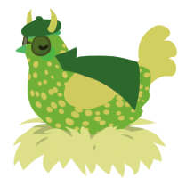 A violet and tumblr chicken with a speckle pattern