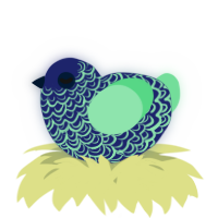 A navy and spring chicken with a double-lace pattern
