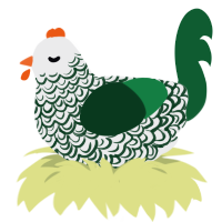 Seven Eleven, a black and pink chicken with a double-lace pattern
