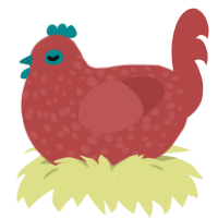 Redred, a red chicken with a speckle pattern