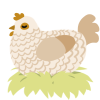 A cream and beige chicken with a lace pattern