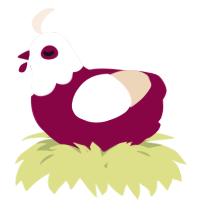 A maroon and cream chicken with a head pattern