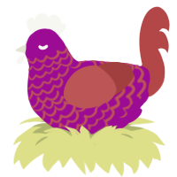 (unnamed), a plum and red chicken with a lace pattern