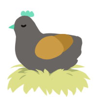 A grey and gold chicken
