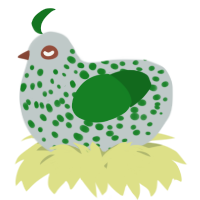 A silver and leaf chicken with a speckle pattern
