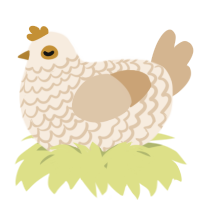 A cream and beige chicken with a lace pattern