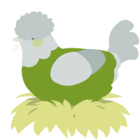 A chartreuse and silver chicken with a head pattern
