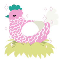 Anarchist Ice Cream, a pink and white chicken with a lace pattern