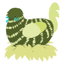A olive and lemon chicken with a bar pattern