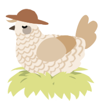 A cream and beige chicken with a lace pattern