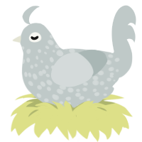 Ghoul, a silver chicken with a speckle pattern