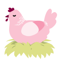 A rose chicken with a neck-band pattern