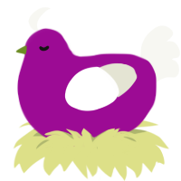A plum and white chicken