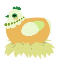 A honey and apple chicken with a head pattern