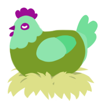 A chartreuse and spring chicken with a head pattern