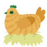 A honey and orange chicken with a bar pattern