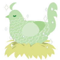 A gluppy chicken with a lace pattern