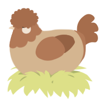 A beige and brown chicken with a head pattern