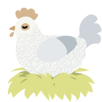 A white and mist chicken with a double-lace pattern
