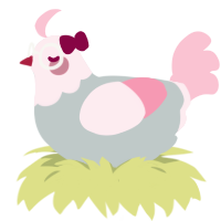 Pastell, a silver and rose chicken with a head pattern