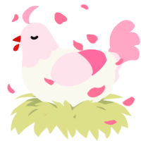 A white and rose chicken with a head pattern