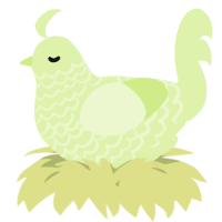 A apple chicken with a lace pattern
