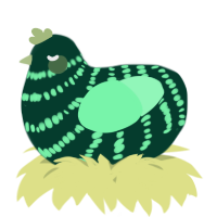 A rose and wine chicken with a bar pattern