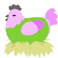 A grass and lavender chicken with a head pattern