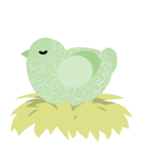 A gluppy chicken with a double-lace pattern