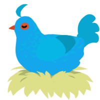 puddle, a sky and cerulean chicken with a half-lace pattern