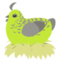 A lime and ash chicken with a half-lace pattern