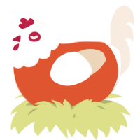 A vermilion and cream chicken with a head pattern