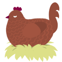 rust, a russet chicken with a lace pattern