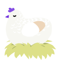 Patricia, a white and cream chicken with a half-lace pattern