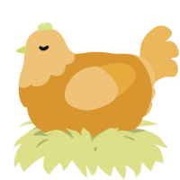 A orange and honey chicken with a head pattern