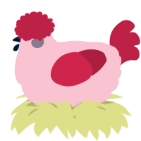 A rose and crimson chicken