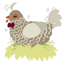 A ash and silver chicken with a lace pattern