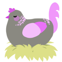 A ash and lavender chicken with a neck-band pattern