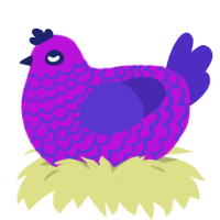 Dreamland, a amethyst and indigo chicken with a lace pattern