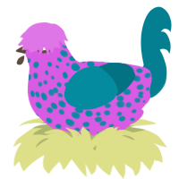 A orchid and sea chicken with a speckle pattern